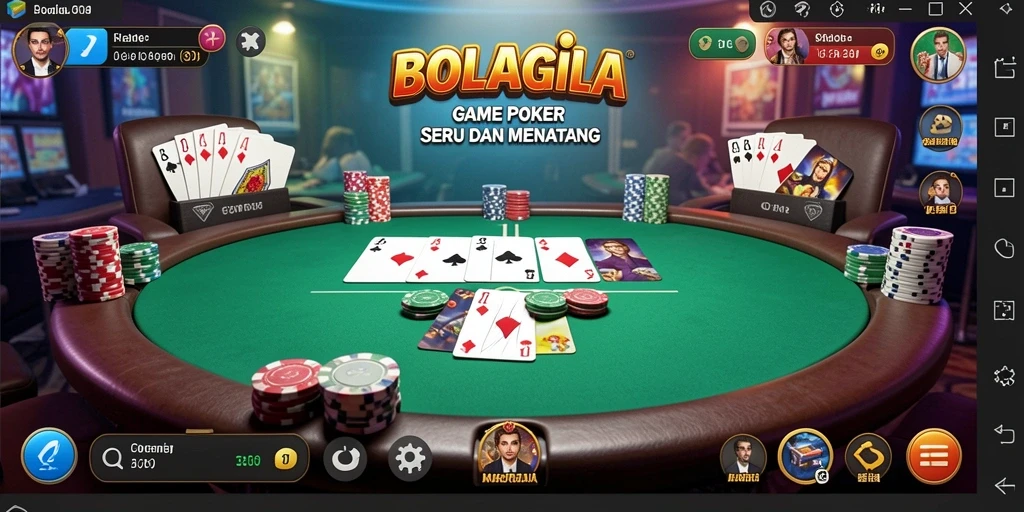 Screenshot utama BOLAGILA menampilkan gameplay Poker yang mendebarkan.