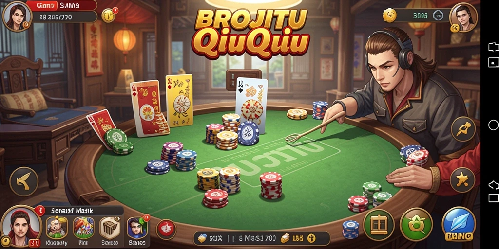 Screenshot gameplay BROJITU dengan suasana kompetitif QiuQiu.