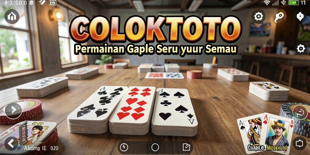 Tampilan gameplay seru dalam permainan Gaple COLOKTOTO.