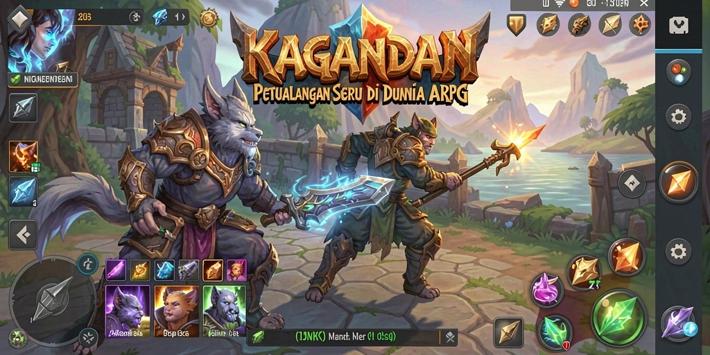 Screenshot gameplay KAGANDAN menampilkan aksi pertempuran yang mendebarkan.