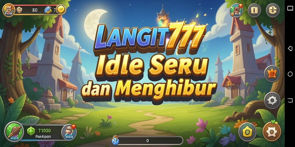 Tampilan gameplay LANGIT777 yang menampilkan misi seru dan karakter berwarna.