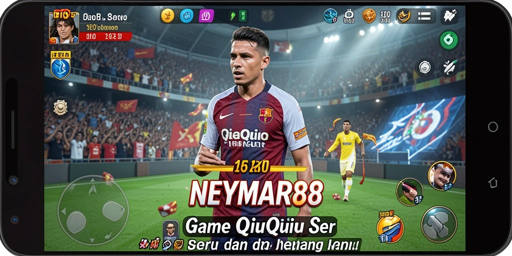 Screenshot gameplay QiuQiu yang seru di NEYMAR88.