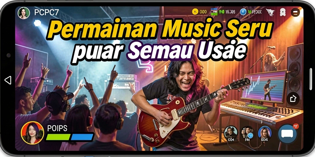Tampilan gameplay mendebarkan dari PCPC7 yang menawarkan pengalaman musik interaktif.