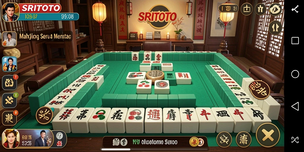 Screenshot gameplay SRITOTO yang menampilkan tantangan Mahjong.
