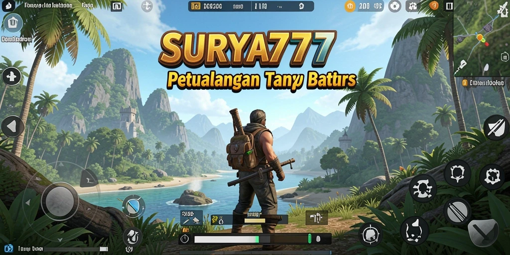 Screenshot gameplay <strong>SURYA777</strong> yang menampilkan eksplorasi dunia terbuka yang indah.