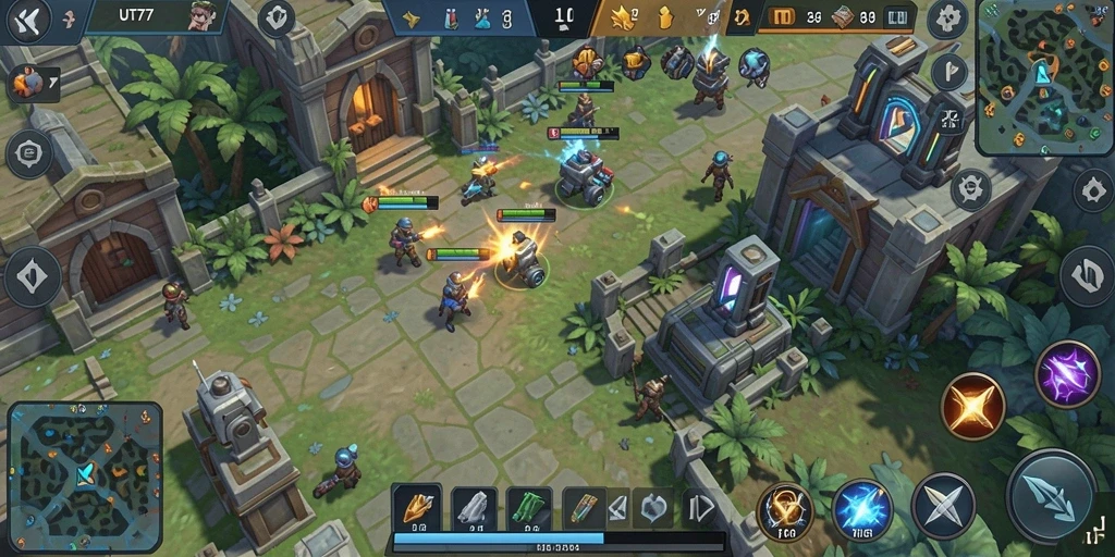 Tangkapan layar utama UT77 yang menunjukkan aksi gameplay SLG yang seru.